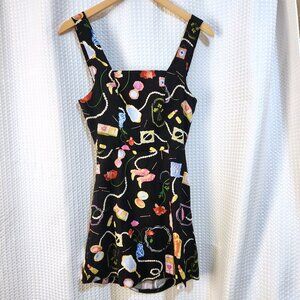 Monteau Los Angeles Sleeveless Open‑Back Printed Fit & Flare Dress Size Small